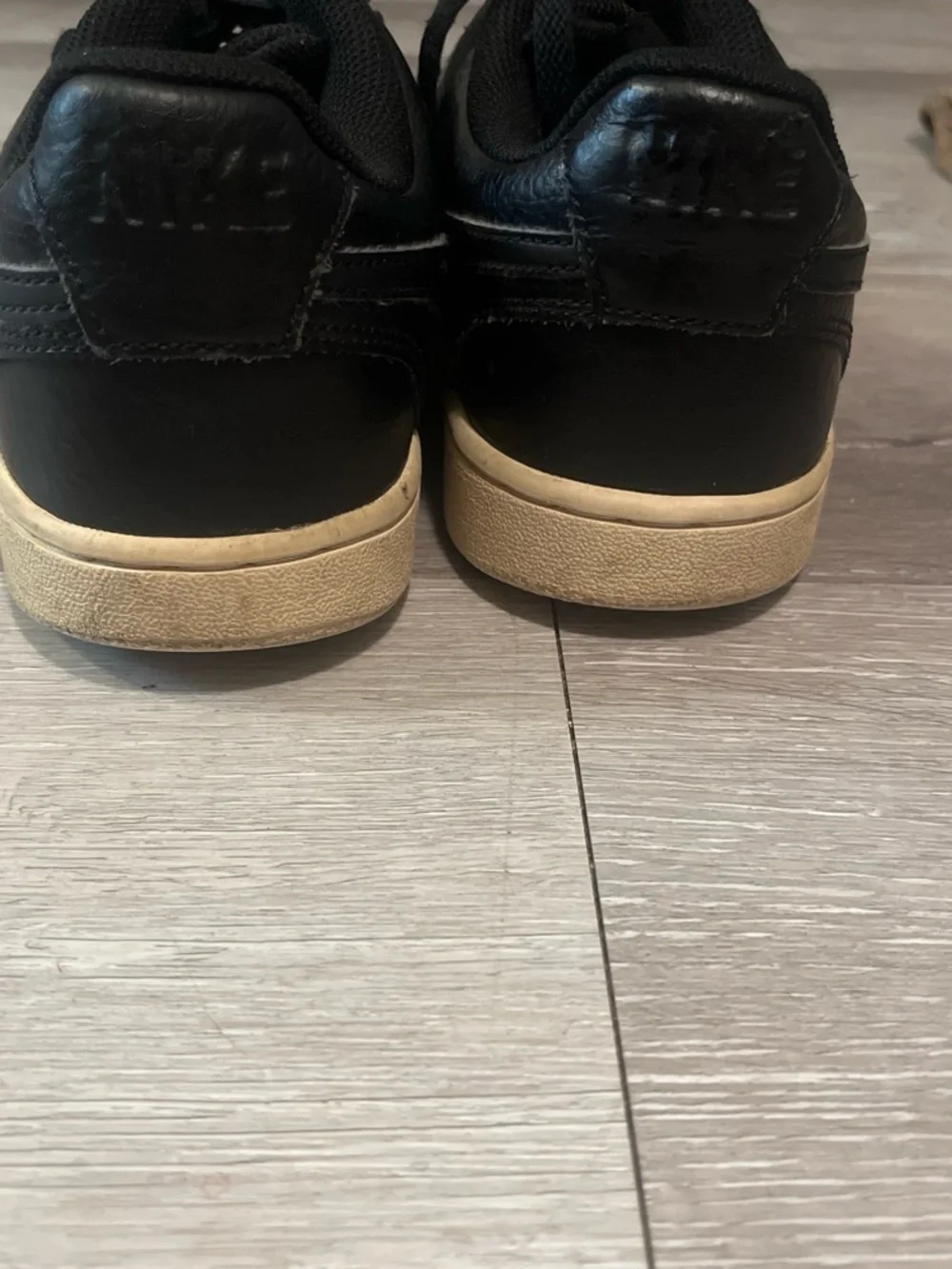 Nike Black Leather Sneakers with Tan Sole